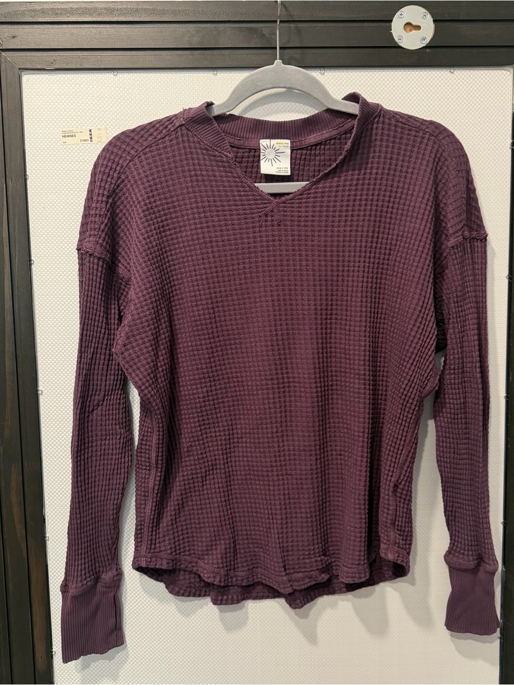 Aerie Cotton Purple Waffle Knit Long Sleeve